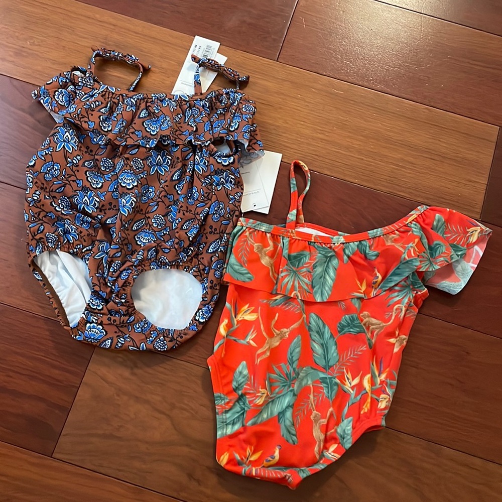 NWT Janie and Jack - Girls One Piece Swimsuits - 12 to 18 months